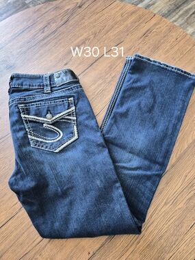 Silver Jeans Dark Blue Flare Wide Leg Jeans